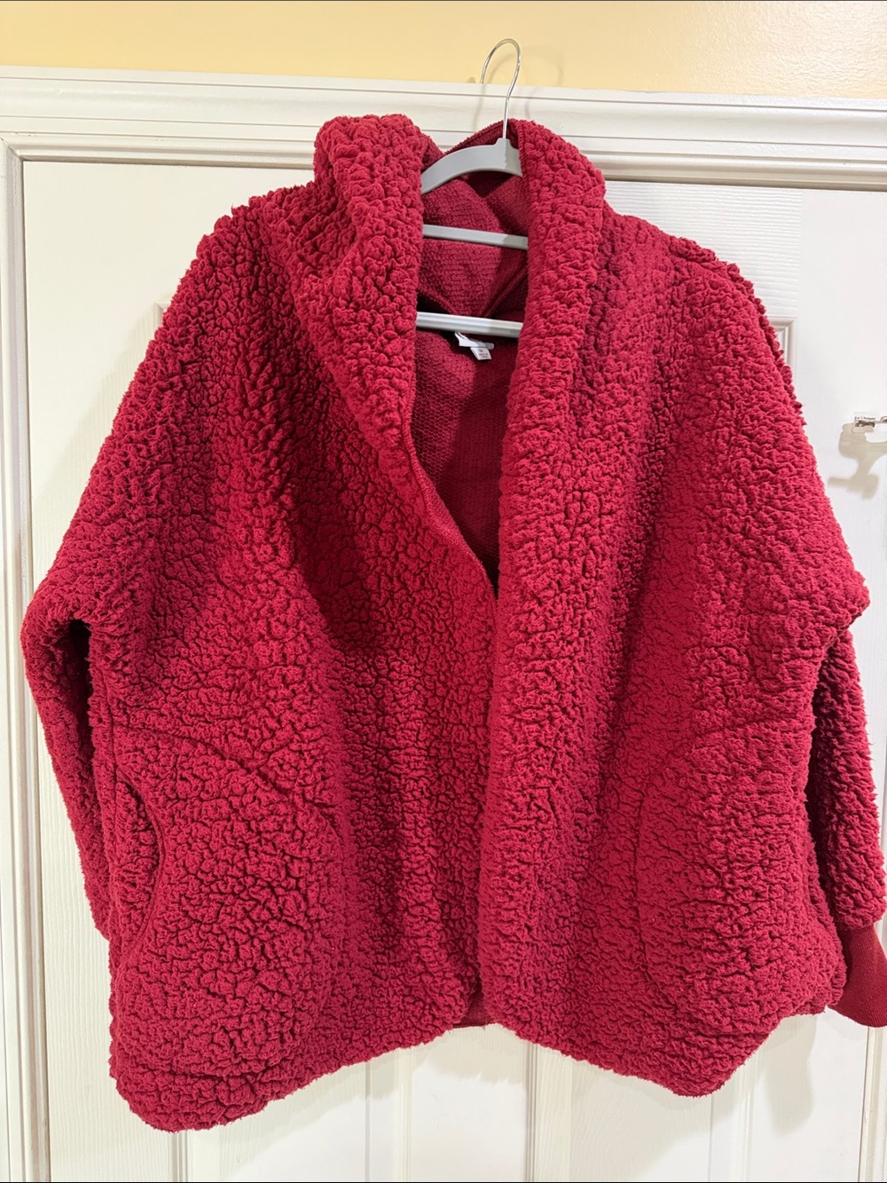 LuLaRoe Teddy Bear Plush Jacket in maroon